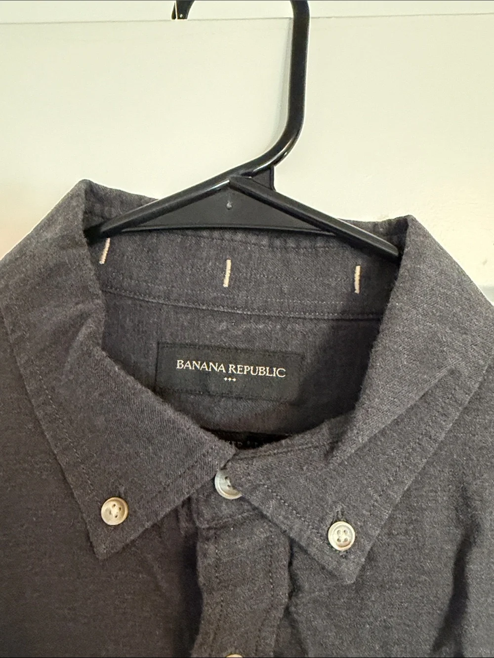 Banana Republic Men's Charcoal Button-Down Shirt